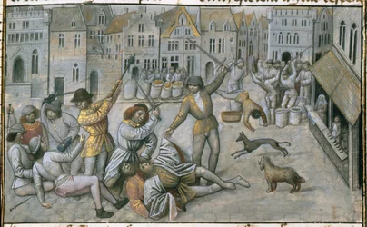 La famiglia Artevelde. Combattimenti di strada a Gand (dettaglio)